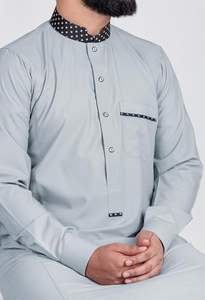 Robe de prière musulmane d'hiver pour hommes, Jubba Thobe Thawb Jubbah avec poches poitrine, tenues arabes pour adultes, longues robes d'extérieur pour hommes - Product Image 2