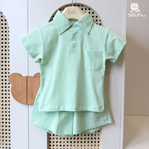ชุดเสื้อโปโลเด็กผู้ชาย SeunKids เนื้อผ้านุ่ม 100% ผ้าฝ้าย ชุดลำลองฤดูร้อน ผลิตในเวียดนาม - Product Image 6
