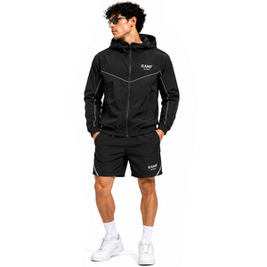 Custom Nylon Windbreaker Shorts Set Tracksuit Lightweight <b>Zip</b> <b>up</b> <b>Jackets</b> and Shorts Two Piece Waterproof Men Windbreaker Suits - Product Image 1