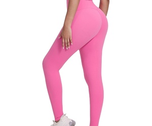 Leggings de sport pour femmes à taille haute, motif uni, effet push-up, pantalon de sport actif, haute performance pour le fitness - Product Image 1