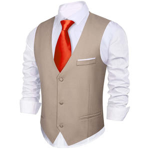 Gilet décontracté personnalisé pour homme, à carreaux, col en V, coupe ajustée, en tissu peigné écologique, idéal pour superposition de costumes formels ou professionnels - Product Image 1
