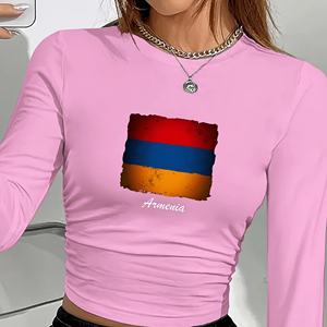 เสื้อแขนยาวแฟชั่นสำหรับผู้หญิงอาร์เมเนียมีแถบแนวนอน - Product Image 3