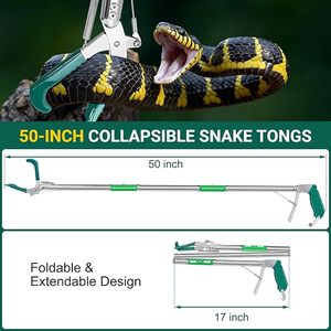 Durable Professional Snake Tongs Collapsible Reptile Catcher Stick Rattlesnake Grabber <b>Tool</b> <b>Safe</b> Handling Equipment - Product Image 2