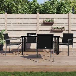 Dark <b>Grey</b> Garden <b>Dining</b> <b>Set</b> 4 Piece Outdoor Furniture Patio <b>Table</b> Chairs <b>Set</b> - Product Image 1