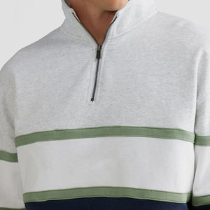Sudadera de Cuello Alto con Cierre de Cremallera de un Cuarto para Hombre, con Bloques de Color, Ajuste Regular, Informal, Transpirable, para Otoño, con Logotipo Personalizado a Bajo Precio - Product Image 4