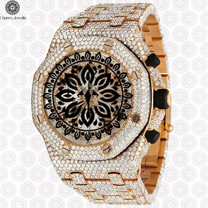 Reloj de Lujo para Hombre Charm Jewells, Bisel con Diamantes Dorados, Movimiento Mecánico Analógico, Fecha Automática, Caja de 40 mm, Resistente al Agua 10 Bar - Product Image 1