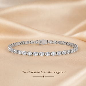 Pulsera de tenis de lujo de 7 pulgadas de plata de ley 925 con diamante cultivado en laboratorio, engaste de cuatro puntas, joyería fina certificada IGI para mujer - Product Image 3