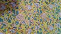 Tissu en coton doux et charmant, imprimé floral jaune, 100% pur, écologique, respirant, à séchage rapide, pour la décoration de la maison, robes et sacs pour filles