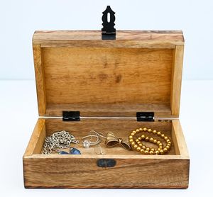 Handmade Polished <b>Wooden</b> Rectangular <b>Box</b> with Intricate Carvings for Home & Decor Tabletop <b>Art</b> Collectible - Product Image 6