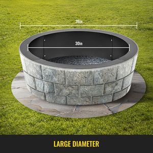 36-Inch Outer & 30-Inch Inner Diameter Fire Pit <b>Ring</b> 3.0mm <b>Thick</b> Solid Steel Insert Heavy Duty Fire Pit Liner for DIY Camp - Product Image 4