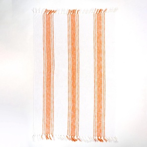 Jeté de canapé léger tissé à la main avec un tissage texturé, bordure à franges en slub, couverture décorative en coton, fournisseur indien - Product Image 4