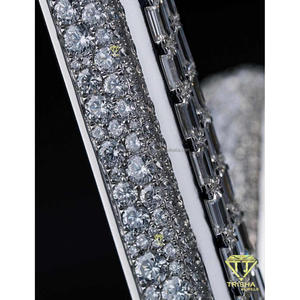 Custom Letter V <b>Initial</b> Pendant with Moissanite in 925 Sterling <b>Silver</b> Gold Plated GIA Certified Iced Hip Hop <b>Necklace</b> Men - Product Image 6
