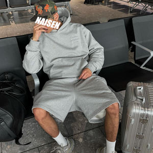 Sudadera con Capucha para Hombre, Estilo Francés, con Logotipo en Relieve, Talla Grande, 350 GSM, Forro Polar Grueso, Cómoda, Versátil y Sencilla, Éxito de Ventas - Product Image 1