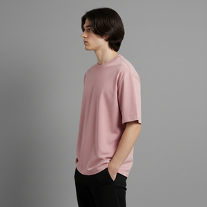เสื้อยืดคอโอเวอร์ไซส์ทรงหลวม ไหล่ตก ผ้าคอตตอน 100% หนัก 180GSM เป็นมิตรต่อสิ่งแวดล้อม ยับยาก ระบายอากาศได้ดี แห้งเร็ว พิมพ์โลโก้ตามสั่ง - Product Image 5