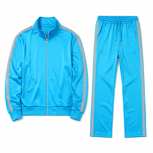 Ensemble de survêtement décontracté pour adultes, violet, avec étoiles en strass, à capuche, fermeture éclair, manches longues, en polaire anti-plis, pour l'hiver (sweat-shirt et pantalon) - Product Image 2