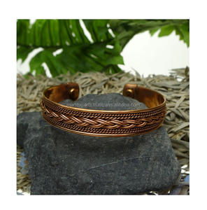 สร้อยข้อมือทองแดงแท้ทันสมัยสำหรับผู้ชายและผู้หญิงที่มีความกระชับปรับได้และคุณสมบัติการรักษาตามธรรมชาติ - Product Image 3