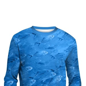 Chemise de pêche unisexe à manches longues, bleu eau, UPF 50, anti-UV, polyester, vêtements d'extérieur, logo sur le devant, séchage rapide, pull-over - Product Image 4