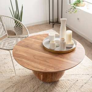 Table basse ronde en bois d'acacia Vandana Aston Sierra - Product Image 3
