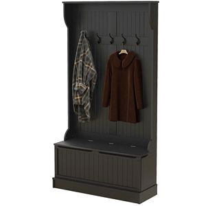"Women's Coats 3-in-1 Entryway Bench with Coat Rack Hall Tree & <b>Shoe</b> Storage (5 <b>Hooks</b>)" - Product Image 1