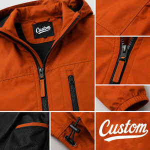 Chaqueta con Capucha Personalizada Unisex de Tejido Softshell, Impermeable, Cortavientos, para Exteriores, Táctica, de Trabajo, OEM, ODM, Lisa, Teñida, con Cremallera Frontal - Product Image 5