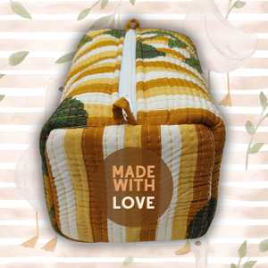 Stylish Handmade Cotton Toiletry Bag Set of 3 <b>Block</b> Print Cosmetic Pouch Travel Makeup Organizer for Everyday Use - Product Image 2