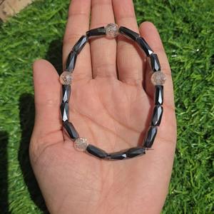 8mm White Round & Fancy-Shaped Faceted Moissanite <b>Bead</b> <b>Bracelet</b> Gift for Woman - Product Image 5