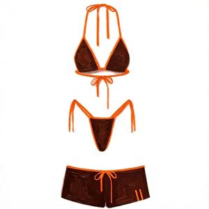 Bikini de Dos Piezas Personalizado con Logotipo Impreso a Todo Color, Elástico, con Tirantes Ajustables, Traje de Baño para Mujer, Fabricación OEM/ODM - Product Image 6