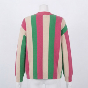 Umri Sports Women's Vintage <b>Argyle</b> Pattern Cotton Knitted Breathable Casual V-Neck Full Sleeve Button Closure Cardigan - Product Image 4