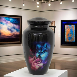 Premier fournisseur de l'Inde vendant des urnes funéraires de crémation de style américain de conception unique en matériau métallique - Product Image 1