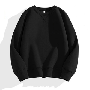 เสื้อสเวตเชิ้ตคอกลมทรงโอเวอร์ไซส์ ยูนิเซ็กซ์ สีพื้น ผ้าถักเนื้อฝ้าย ระบายอากาศได้ดี สวมใส่สบาย เหมาะสำหรับฤดูหนาว ทรงปกติ แขนยาว - Product Image 1