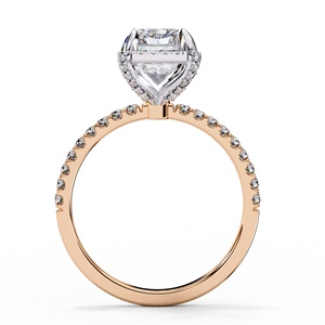 Anillo de Diamante Cultivado en Laboratorio de Corte Radiante de 3 CT de Calidad Única con Piedras Laterales Redondas, Oro Sólido de 14K, Joyería Fina para Compromiso - Product Image 5