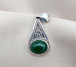 925 Sterling Silver Nephrite Jade <b>Bracelet</b>, Natural Green Jade Jewelry, Healing Stone <b>Bracelet</b>, Minimal Elegant Gift for Women - Product Image 3