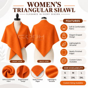 Cosh International Sorority Sisterhood Orange <b>Wool</b> Blend <b>Poncho</b> Shawl With Batwing Sleeve Casual Winter Wear For Women - Product Image 6