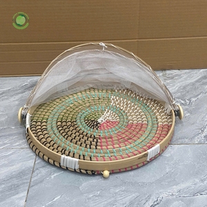 Seagrass food <b>cover</b> with color-coordinated pattern Kitchenware and <b>table</b> decoration Wholesale eco-friendly Made in Viet Nam - Product Image 2