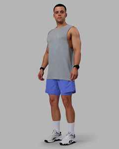 Shorts de sport pour hommes, couleur unie, taille mi-haute, élastique, séchage rapide, bleu, personnalisable avec poche, shorts flexibles, shorts de course, OEM ODM - Product Image 6