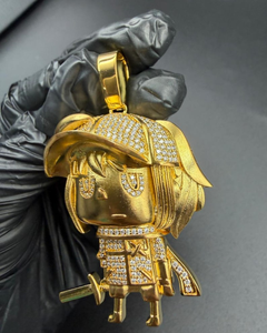 Colgante de personaje de dibujos animados estilo hip hop, colgante de muñeco grueso con incrustaciones de moissanita VVS1, chapado en oro sobre plata 925 para hombre - Product Image 1