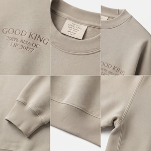 Sweat-shirt d'hiver en molleton de coton à col rond coupe classique pour homme, personnalisable avec logo brodé, vente en gros, streetwear décontracté, OEM - Product Image 4