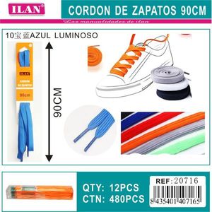 Laccio per scarpe Ilan 90 cm blu luminoso per sneakers - Product Image 3