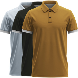 Camisas Largas de Lujo para Hombre, Bordado Frontal con Logotipo de Marca de Golf, Manga Corta, Transpirables, Tejido de Punto de Spandex/Algodón - Product Image 1