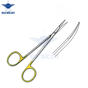 Knapp Scissors <b>12</b> cm (4-3/4 Inch) Curved Blunt TC Gold Tungsten Carbide Surgical Scissors Stainless Steel Precision Operating - Product Image 6