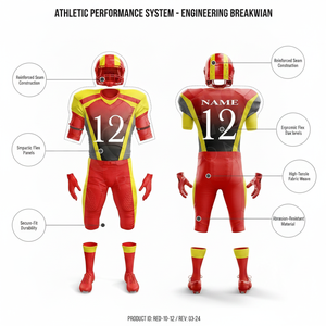 Vêtements de sport tendance en promotion, qualité supérieure, logo brodé personnalisé, uniformes de football américain, kits personnalisés OEM ODM - Product Image 2