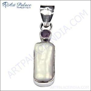 925artpalace pendentif en argent améthyste et perle à la mode breloques en pierres précieuses décontractées impressionnantes - Product Image 2