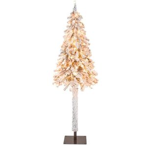 6 Feet Snow-Flocked <b>Christmas</b> <b>Tree</b> Decor Xmas Decorations Product Category - Product Image 2