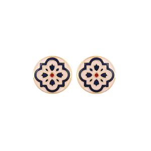 Mancuernillas de Lujo con Baño de Oro y Latón, Diseño Floral Esmaltado, Accesorios para Camisa Formal de Hombre, Regalo de Boda o Negocios, Juego de Mancuernillas de Diseñador - Product Image 4