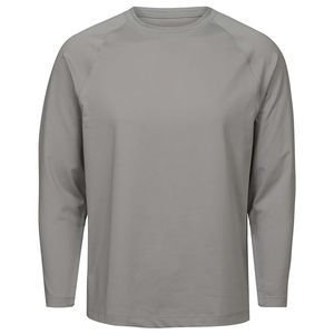 Men's <b>Long</b> <b>Sleeve</b> <b>Raglan</b> <b>T</b>-<b>Shirt</b> O-Neck Knitted Regular Fit Solid Gray Quick Dry Casual Jersey - Product Image 1