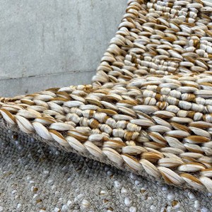 Handwoven Natural Water Hyacinth Area <b>Rug</b> Woven Flatweave Carpet Eco Friendly <b>Boho</b> Farmhouse Reversible Floor Mat - Product Image 2