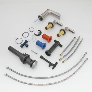 8-Inch Widespread <b>Bathroom</b> Sink Faucet Brushed Nickel 3-Hole Basin Faucets with Pop <b>Drain</b> & Double Lever Handle - Product Image 6