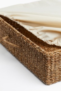 Seagrass <b>basket</b> with cloth cover Handmade <b>Storage</b> <b>Basket</b> Wholesale eco-friendly Made in Vietnam - Product Image 5
