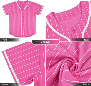 Camisetas de Béisbol Estilo Atlético, Tela de Poliéster de Alto Rendimiento, Cierre Tradicional con Botones, Construcción Transpirable para Deporte - Product Image 4