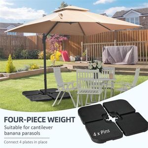 Ombrellone da Giardino Quadrato con Base in Acciaio Inox e Ferro per Patio, Ristorante, Hotel, Spiaggia - Consigliato per la Pioggia - Product Image 4